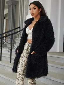 Eilly Bazar Solid Teddy Coat