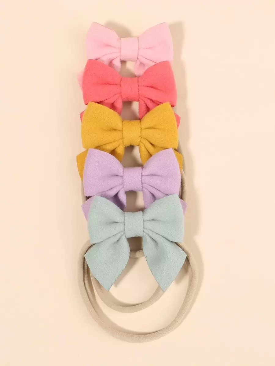 bilicaca 5 chiếc nơ trang trí tóc cho bé yêu Valentine - Nhiều màu - Xem 1