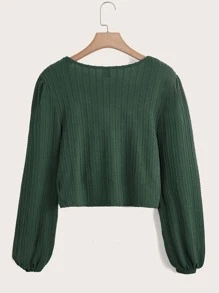 SHEIN Frenchy 大碼方領燈籠袖T恤