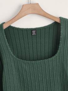 SHEIN Frenchy 大碼方領燈籠袖T恤