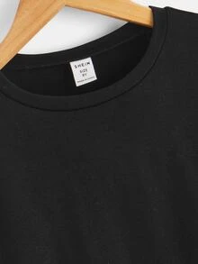 SHEIN Boys Reflective Bear Print Drop Shoulder Sweatshirt - Black - View 5