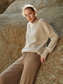 MOTF PREMIUM CASHMERE LONGLINE JUMPER - Beige - View 5