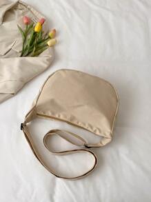 Minimalist Hobo Bag - Khaki - View 4