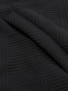 Manfinity 男士斜插口袋飛行員夾克不帶T恤 - 黑色 - 查看 4