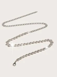 1pc Women Rhinestone Decor Chain Belt Party Halloween Summer, School Fall, Autumn, Halloween