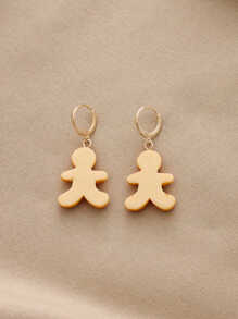 Christmas Gingerbread Drop Earrings - Multicolor - View 3