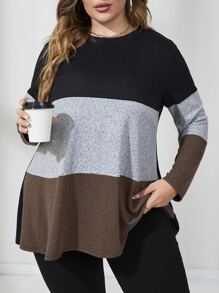 Lacomfia Plus Cut And Sew Tee - Coffee Brown - View 1