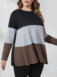 Lacomfia Plus Cut And Sew Tee - Coffee Brown - View 3