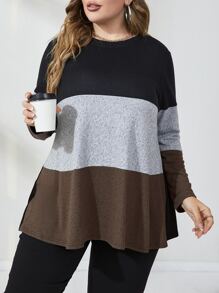 Lacomfia Plus Cut And Sew Tee - Coffee Brown - View 4