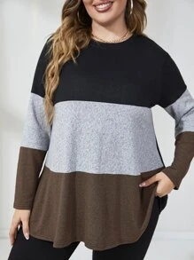 Lacomfia Plus Cut And Sew Tee - Coffee Brown - View 6