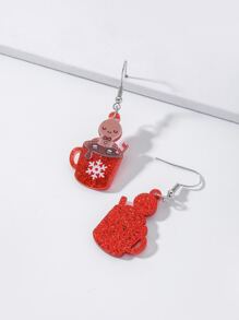 Christmas Gingerbread & Mug Drop Earrings - Multicolor - View 2