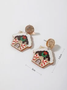 Christmas House Drop Earrings - Multicolor - View 3