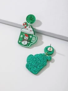 Christmas Cup Decor Drop Earrings - Multicolor - View 2