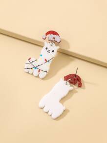 Christmas Hat Decor Alpaca Drop Earrings - Multicolor - View 2