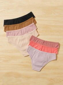 7件素色紋理質感內褲 - 彩色 - 查看 2