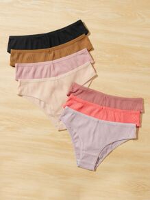 7件素色紋理質感內褲 - 彩色 - 查看 5