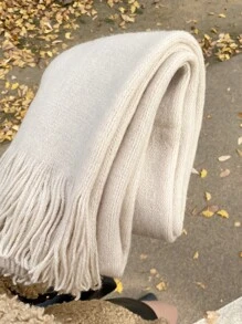 DAZY Pañuelo ribete con fleco - Blanco - Ver 3