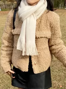 DAZY Pañuelo ribete con fleco - Blanco - Ver 5