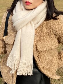 DAZY Pañuelo ribete con fleco - Blanco - Ver 6