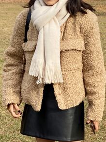 DAZY Pañuelo ribete con fleco - Blanco - Ver 8