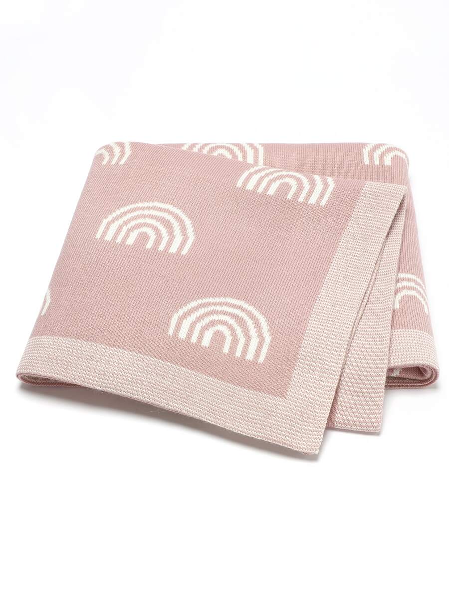 1 件婴儿彩虹图案襁褓毯爱情人节 - 粉色 - 查看 1