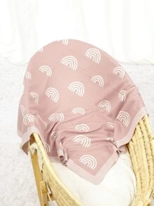 1 件婴儿彩虹图案襁褓毯爱情人节 - 粉色 - 查看 2