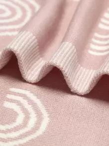 1 件婴儿彩虹图案襁褓毯爱情人节 - 粉色 - 查看 4