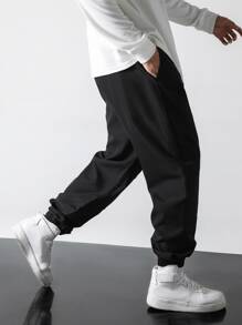 Manfinity Homme Lỏng lẻo phù hợp Nam Eo dây rút Quần - màu đen - Xem 6