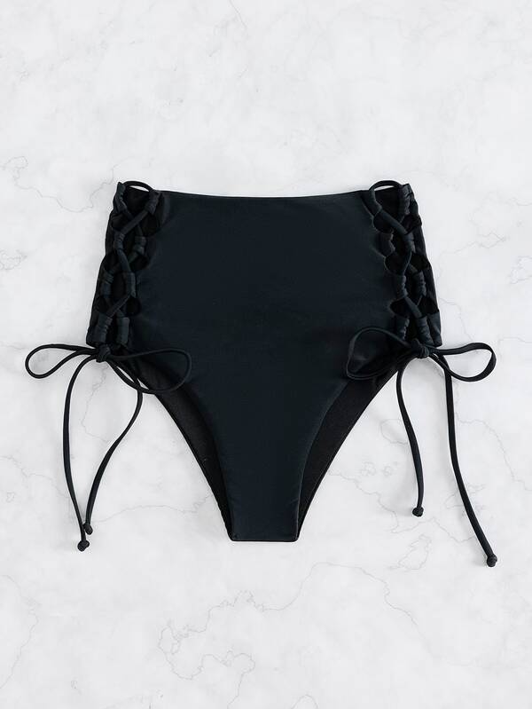 SHEIN Swim BAE Lace Up Side Bikini Bottom SHEIN USA