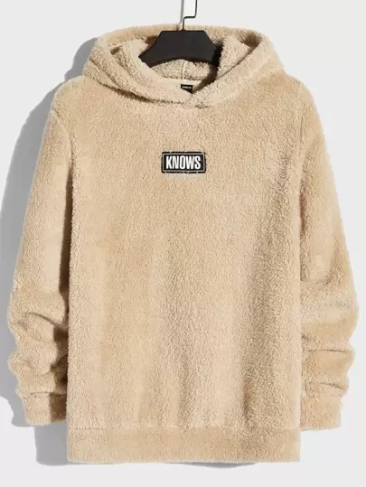 EASEVO Sudadera con capucha casual con gráfico de letras para hombres de talla grande