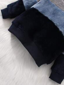 Baby Colour Block Teddy Hoodie - Multicolor - View 3