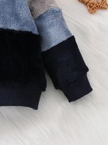 Baby Colour Block Teddy Hoodie - Multicolor - View 4