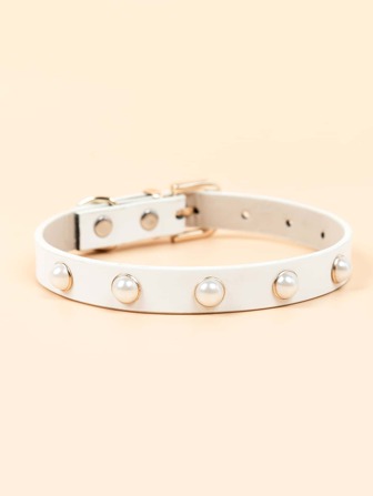 1pc Simple & Fashionable Multipurpose Pearl Pet Collar