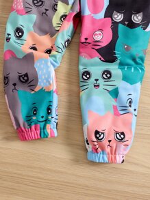 Toddler Girls Cartoon Graphic Joggers - Multicolor - View 4