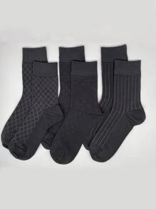 3 cặp nam Vớ kẻ sọc & sọc kẻ sọc - màu đen - Xem 1