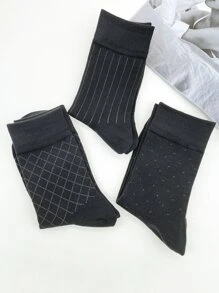 3 cặp nam Vớ kẻ sọc & sọc kẻ sọc - màu đen - Xem 3