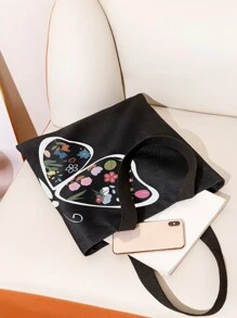 Túi mua sắm họa tiết bướm và hoa Valentine - Nhiều màu - Xem 2