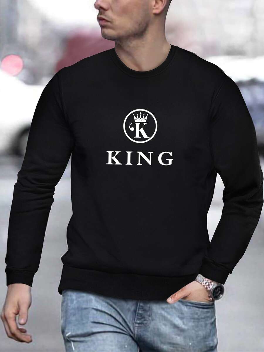 Manfinity Homme Áo nỉ Nam Lá thư Giải trí - màu đen - Xem 1