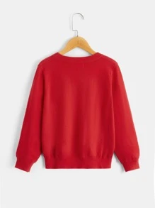 SHEIN 男孩聖誕字母和雪花圖案套頭毛衣