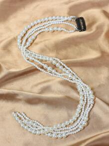 Faux Pearl Beaded Tassel Charm Hair Clip Street,Y2k Claw Clips Hair Claws Hair Barrettes