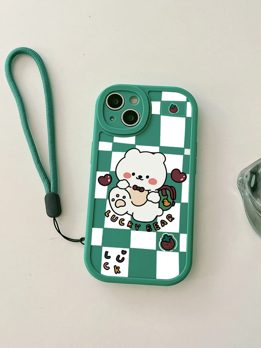 Ốp lưng điện thoại hình gấu hoạt hình, Ốp lưng điện thoại silicon dễ thương tương thích với iPhone và Galaxy - Nhiều màu - Xem 1