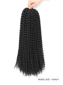 Natural Crochet Synthetic Hair Extension - Black - View 2
