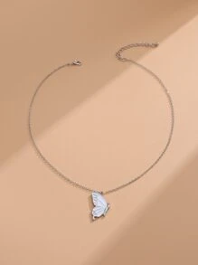 2入組蝴蝶吊墜項鍊 - 銀色 - 查看 8