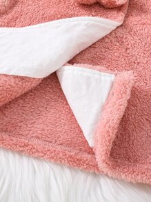 Baby Double Breasted Hooded Teddy Coat - Pink - View 4