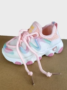 小女童繫帶合腳運動鞋 - 粉色 - 查看 2