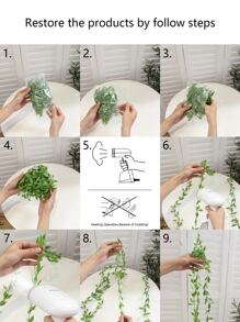 3 件装人造尖叶藤蔓，户外墙壁装饰绿植，家庭室内悬挂装饰，空调管道盖 - 綠色 - 查看 4