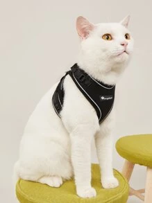 1pc Plain Pet Harness - Black - View 1