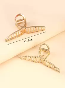 2pcs Solid Hair Claw For Daily Use For Girls Hairstyles Casual Claw Clips Hair Clips Hair Jaw Clip Hair Clamps Hair Clutch Hair Catcher Clip, School Stuff, College Fall Winter Hair Accessories For Women For Vacation Outfits Woman - Multicolor - View 3