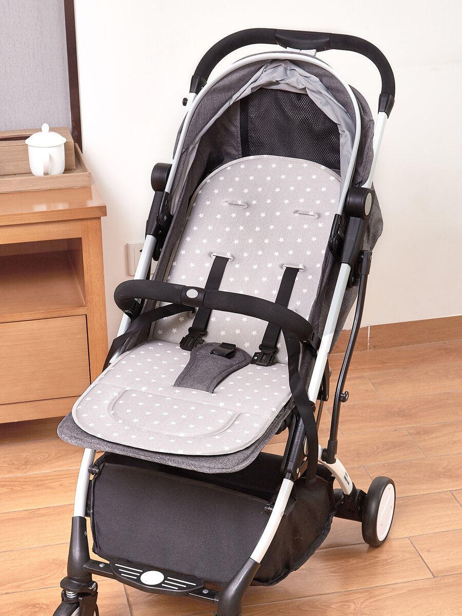 Baby Star Print Seat Liner - Light Grey - View 1