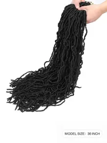 1-6 包新款仿 Locs 钩针假发，超长预绕软 Locs，合成钩针接发，适合圣诞礼物（1b#） - 黑色 - 查看 3